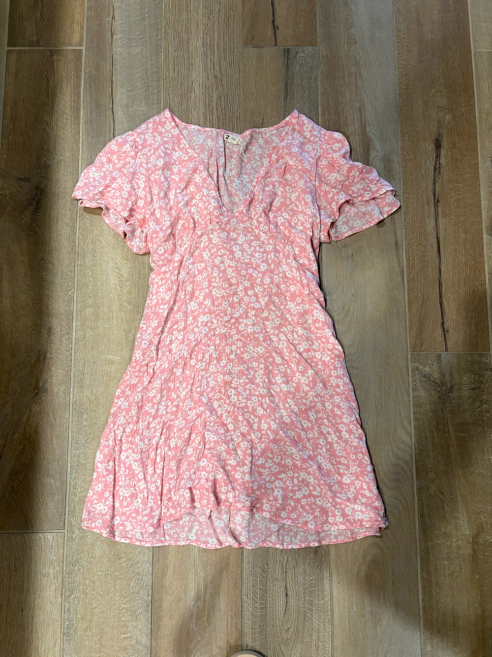 Billabong Coral Pink and White Floral Lightweight Dress